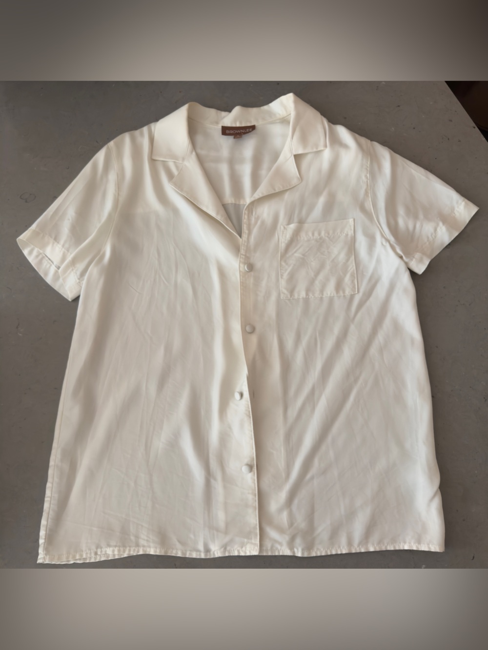 Silk Short-Sleeve Button Down Shirt